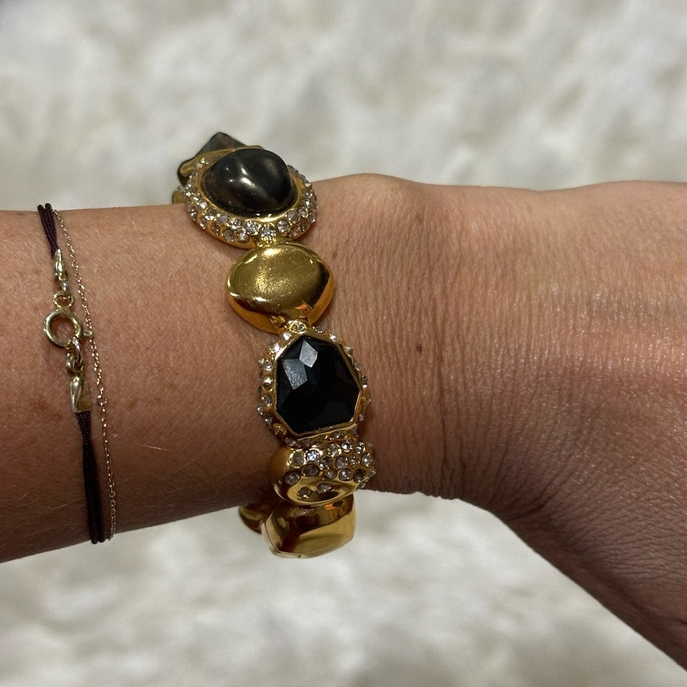 Alexis Bitter Gold and Black Gemstone Bracelet- Costume Jewelry - Picture 6 of 10